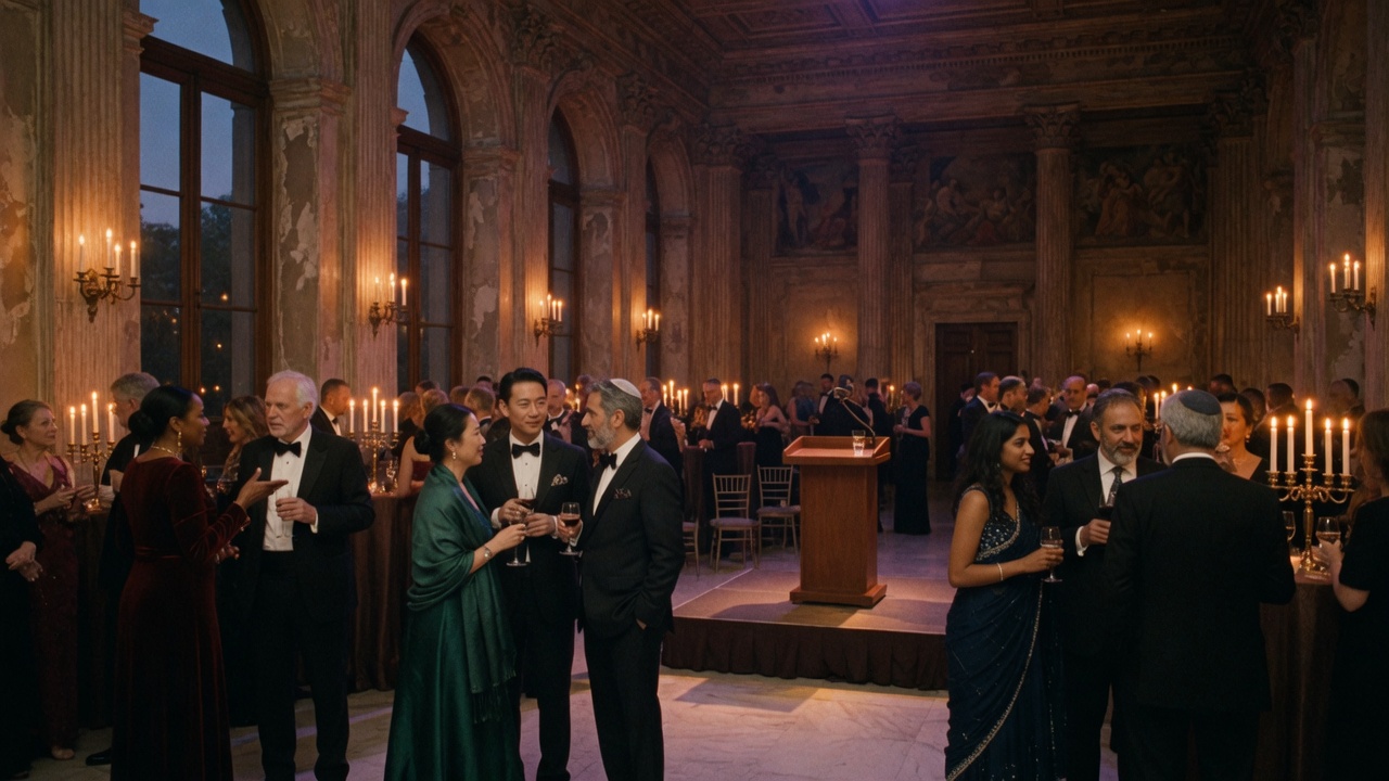 Evening reception in a historic hall