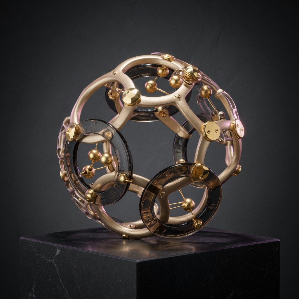 Champagne-gold network sculpture